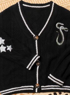 霉霉同款周边taylor巡演泰勒reputation款针织衫绣花开衫毛衣绝版