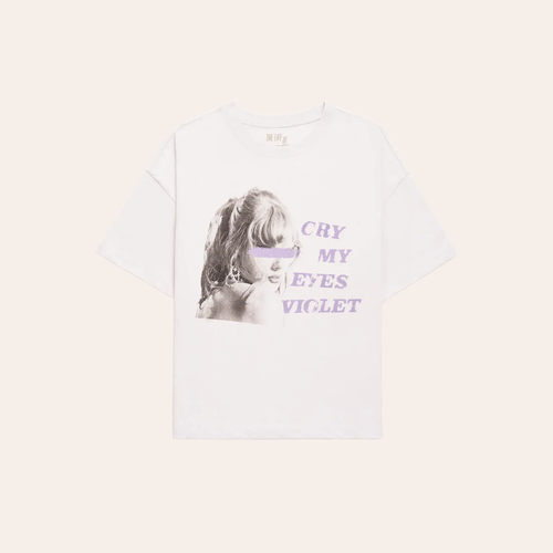 霉霉TaylorSwift官网Cry My Eyes紫罗兰短袖T恤夏季宽松男女同款