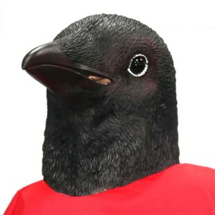 跨境万圣节乌鸦面具亚马逊爆款乳胶可爱型动物全头套乌鸦鸟嘴面罩