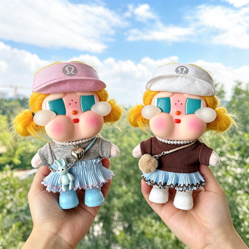 热销哭娃褶皱花边裙娃衣套装蓝色