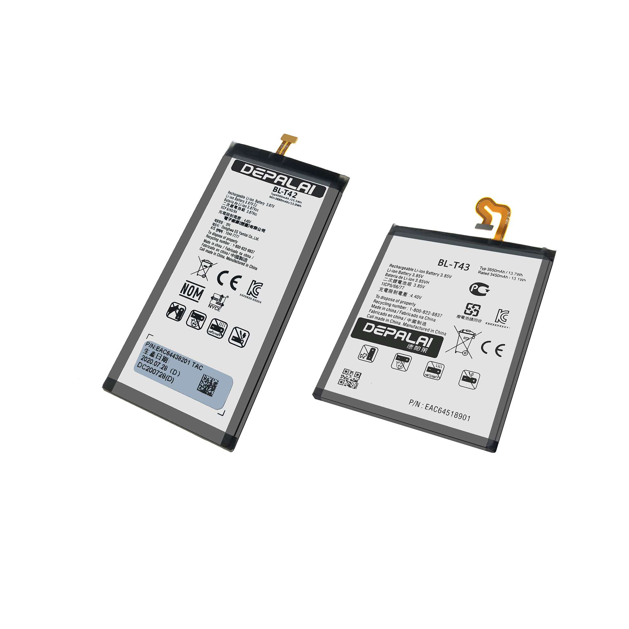 BL-T41 BL-T42 BL-T43 T44 T45适用于LG G8 V50 G8S Stylo5电池