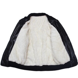 男童皮衣春秋休闲外套儿童夹克衫加绒加厚上衣中大男孩子外套童装