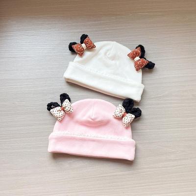 婴儿帽秋冬款韩版花朵假发胎帽