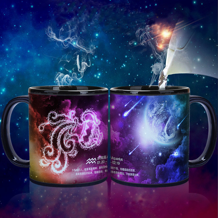 12星座马克杯变色相片定制生日礼物情侣礼品创意带盖水杯子个性