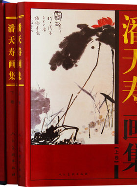 潘天寿画集 全2册16开精装铜版纸彩印 潘天寿绘画作品集 人民美术出版社中国现代名画家集画册 秃头僧/古木寒鸦 济公与象正版书籍