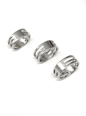 不掉色不生锈防过敏不锈钢开圈戒