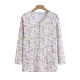 上衣女对襟系扣碎花薄款 妈妈宽松大码 空调秋衣 开衫 中老年纯棉长袖