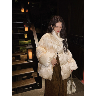 【主播专属】【知意】国风新中式设计款泡泡袖羽绒服女款冬季外套