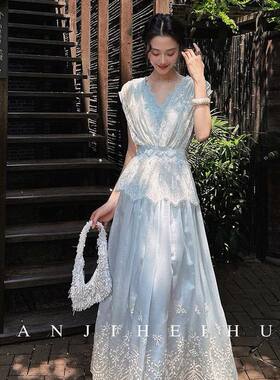 【夏天粉丝专享】三吉黑花【兰玉】天丝连衣裙子女夏日绝美背心