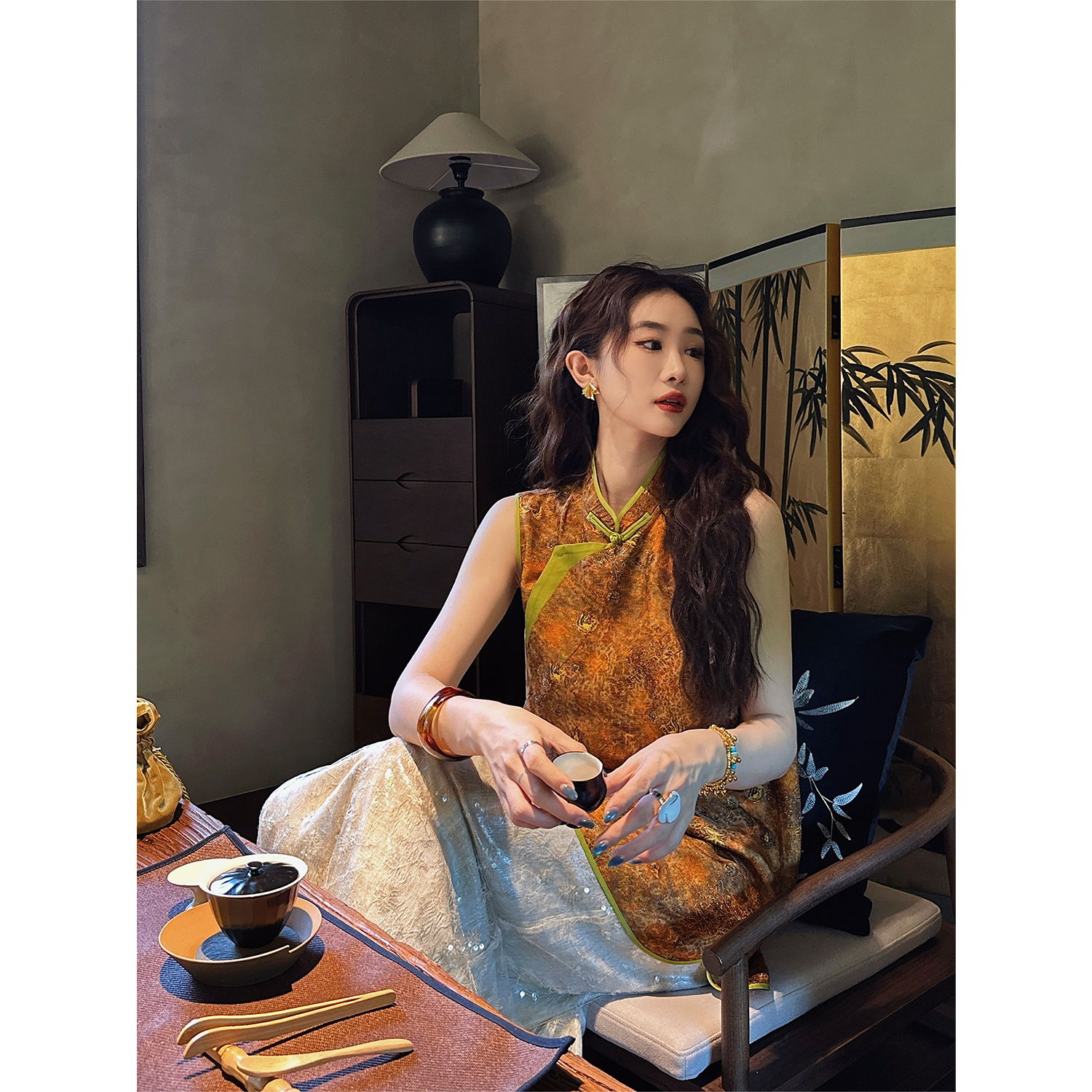 【呼呼专享】【得闲】新中式旗袍上衣炒色气质女士衬衫薄款高级感