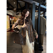 皮衣女款 新中式 摘星 复古超火国风外套酷飒风 呼呼专享