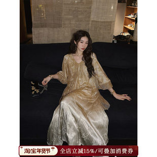 灯笼衬衫 金缕衣 三吉黑花 外套网格烫钻晕染早秋 呼呼专享