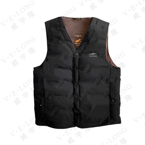 【白鸭绒】冬季新款男装V领合身保暖羽绒马甲