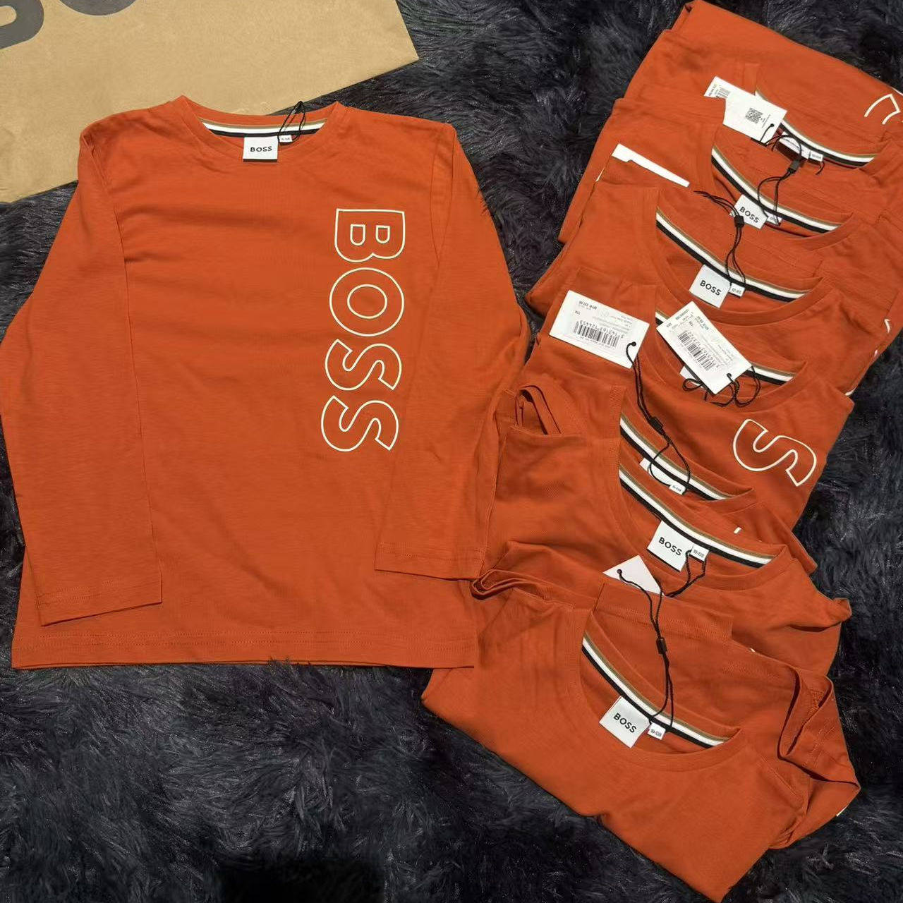 boss 男女童圆领长袖T恤 B  DXTX011现货直邮 不退不换