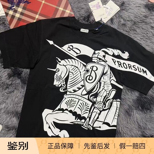 Burberry男女成人短袖大战马圆领T恤 BBR016国现   不退不换