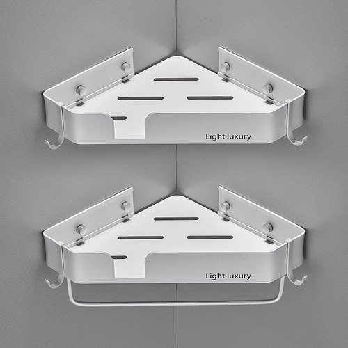 免打孔太空铝浴室置物架三角架