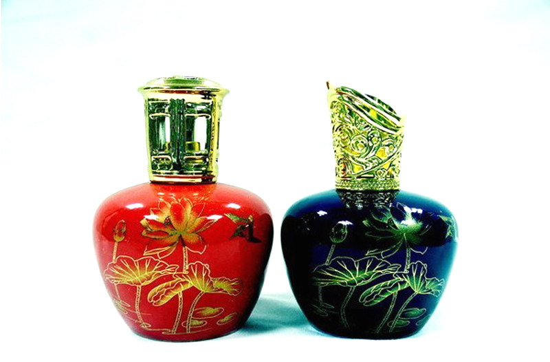 法国无火香薰陶瓷红色荷花雅歌丹香薰灯/小香熏灯炉/薰香灯