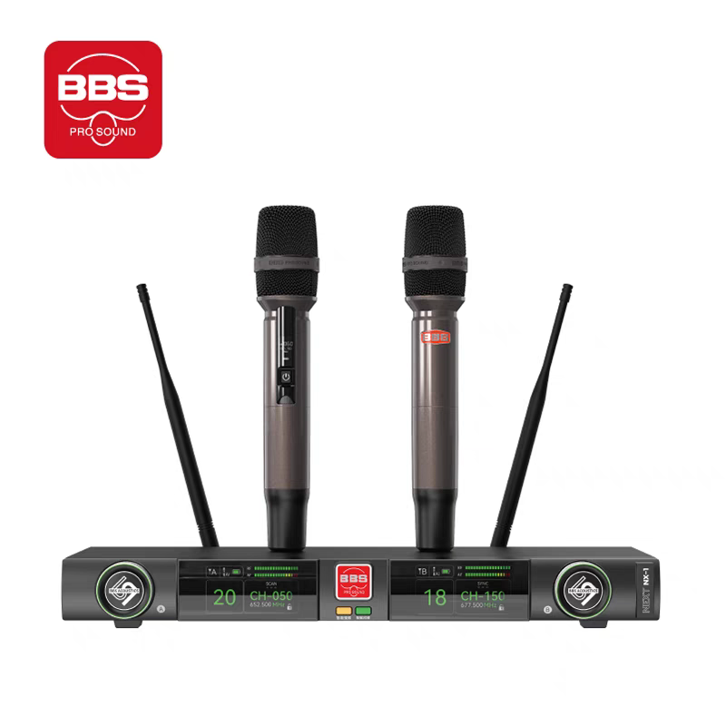 BBS无线话筒NX-1 演出专用麦克风一拖二U段KTV防啸叫手持麦