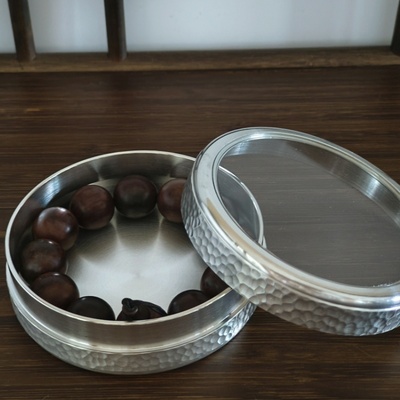 纯锡沉香手串佛珠收纳首饰盒锡罐养香养珠盒密封茶叶罐文玩收纳盒