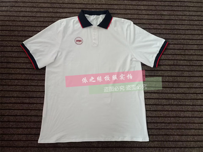 短袖校服短袖拼接白色湖蓝色