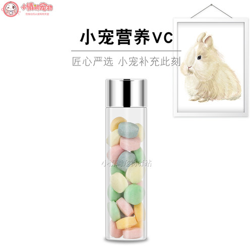 天然水果VC丸补充维生素C宠物荷兰猪豚鼠兔子食用VC25粒瓶装包邮