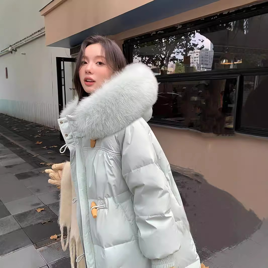 羽绒服女中长款狐狸毛领2025新款时尚韩版冬季爆款加厚感过膝