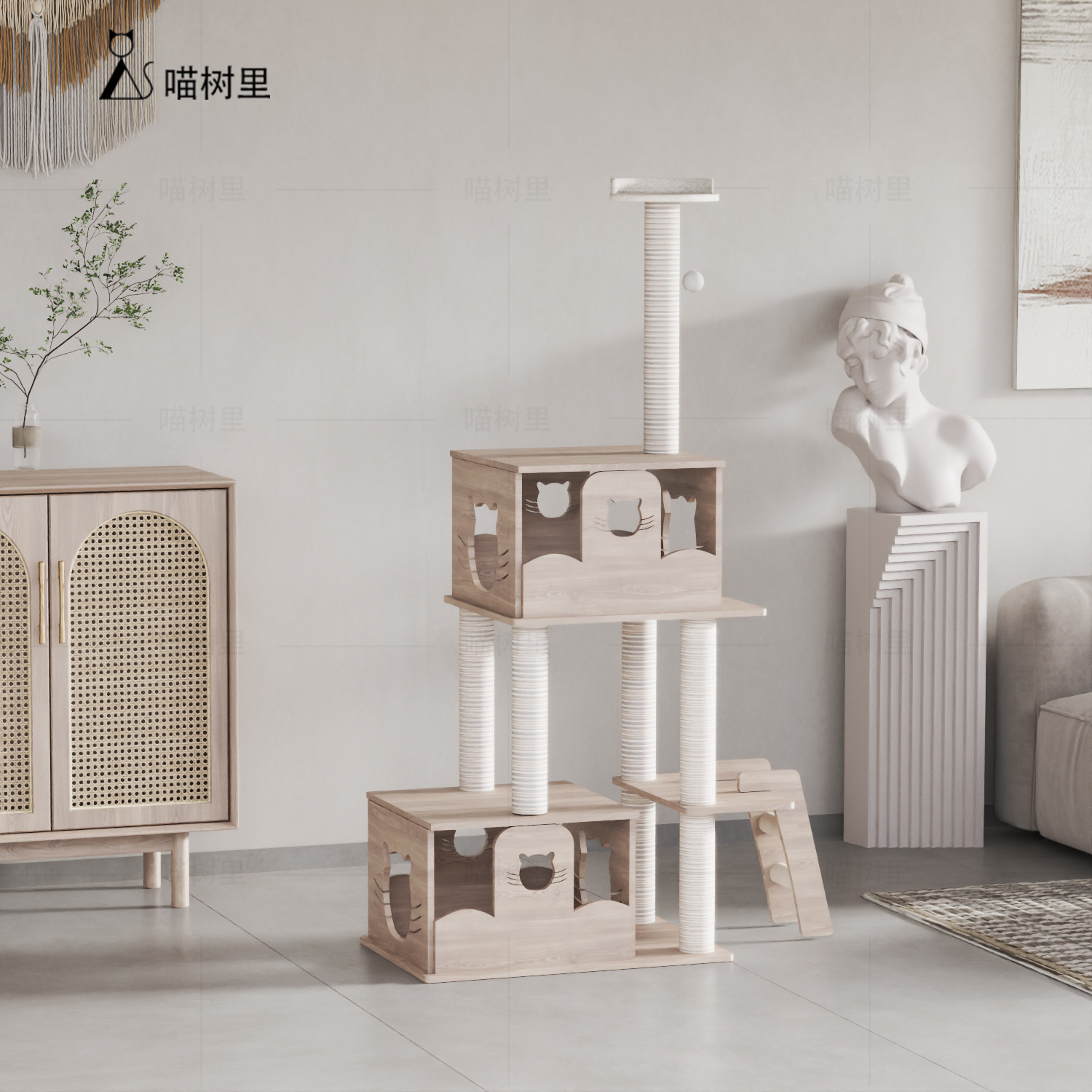 家用太空舱猫爬架猫窝一体实木小型阳台大猫专用四季通用不占地,宠物/宠物食品及用品,猫爬架,淘宝优惠券,粉丝福利购,淘宝优惠卷