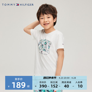 TOMMY儿童装 男童女童休闲纯棉短袖 新品 夏季 T恤宝宝透气印花上衣潮