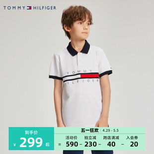 儿童POLO衫 TOMMY童装 男童中大童网球运动透气短袖 新品 T恤 夏季