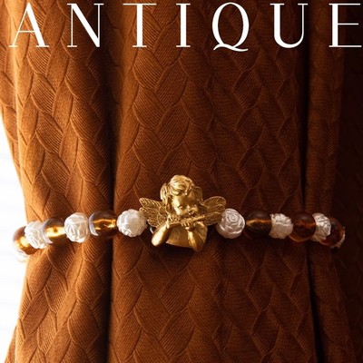 小天使复古法式美式装饰磁吸窗帘绑带珍珠琥珀免打孔纱帘收纳束带