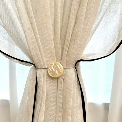 窗帘绑带扣式轻奢高档卧室客厅带磁性挂钩法式窗纱帘磁吸扣绑绳