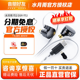 水月雨 竹2 DSP解码 入耳式耳机typec可换线HiFi发烧有线带麦耳塞