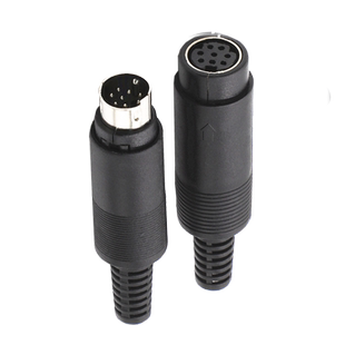 MD6/8针公母头 小6/8芯插头PLC编程器插头 圆形6针PS/2接口装配壳