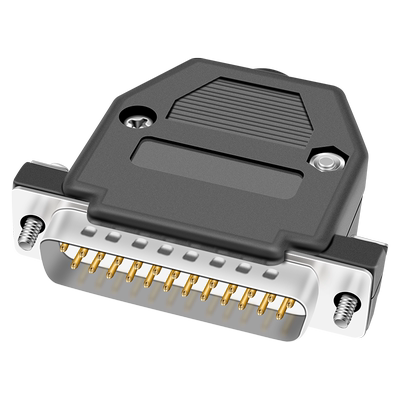 煌林 二排25针公头母头DB25焊接公母头PLC插头黑/灰色ABS塑料外壳