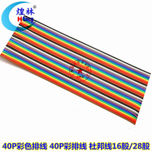 40P彩色排线 彩排线 40P杜邦线  40P彩排线7股 12股 16股 28股