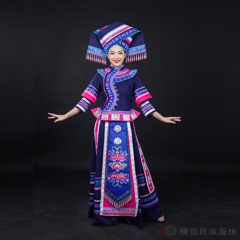 晴焱藏蓝色主持礼仪演出服新品图片