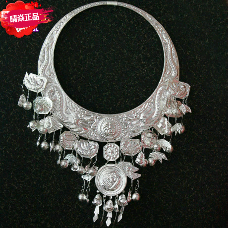 晴焱民族饰品 苗银项圈 苗族土家族配饰 民族服装配饰银饰配件