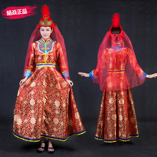 新款晴焱高端定制少数民族鄂温克族服装长裙舞蹈舞台表演服女装