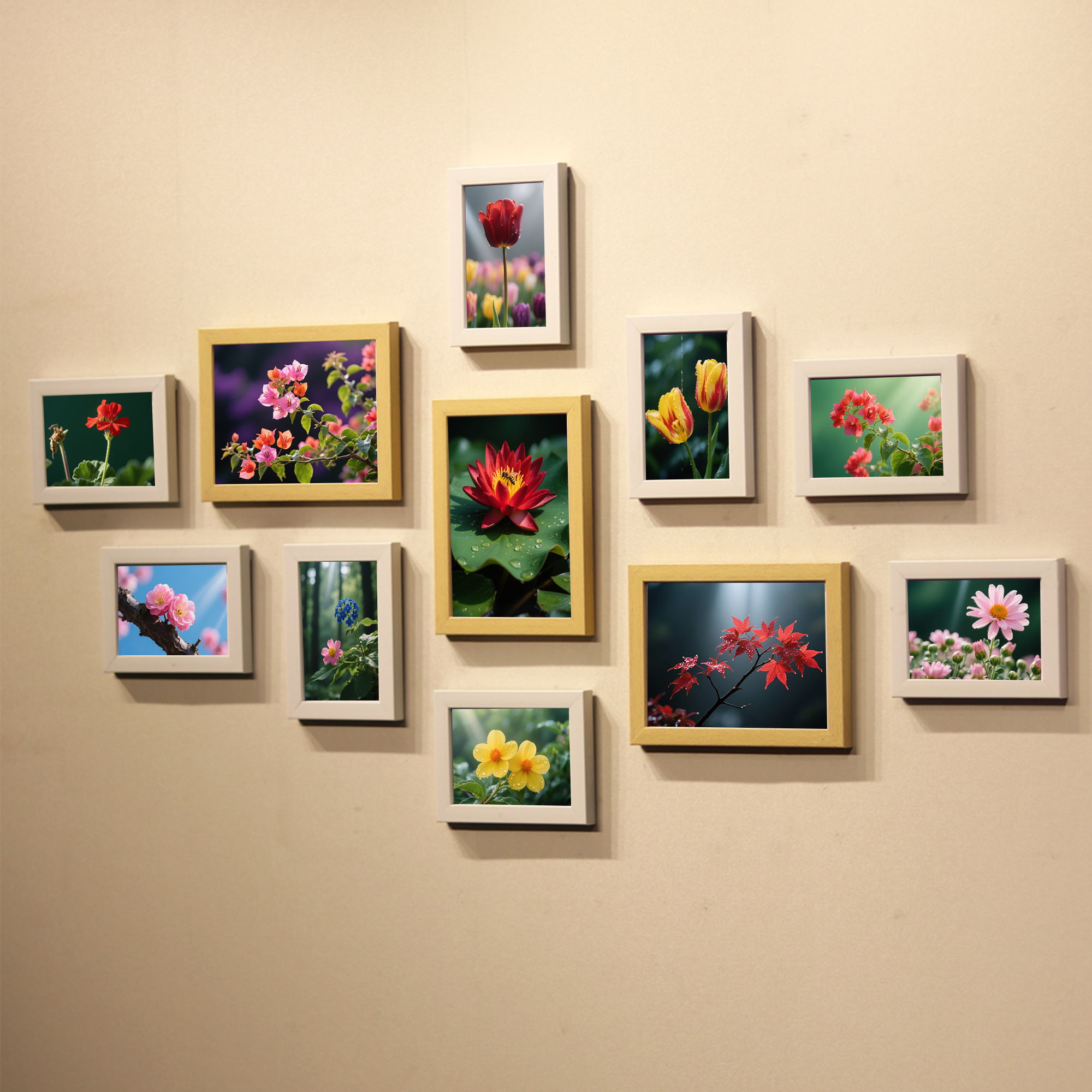 新品绿植花卉海报装饰画卧室房间背景墙创意相框墙挂画现代照片墙图片