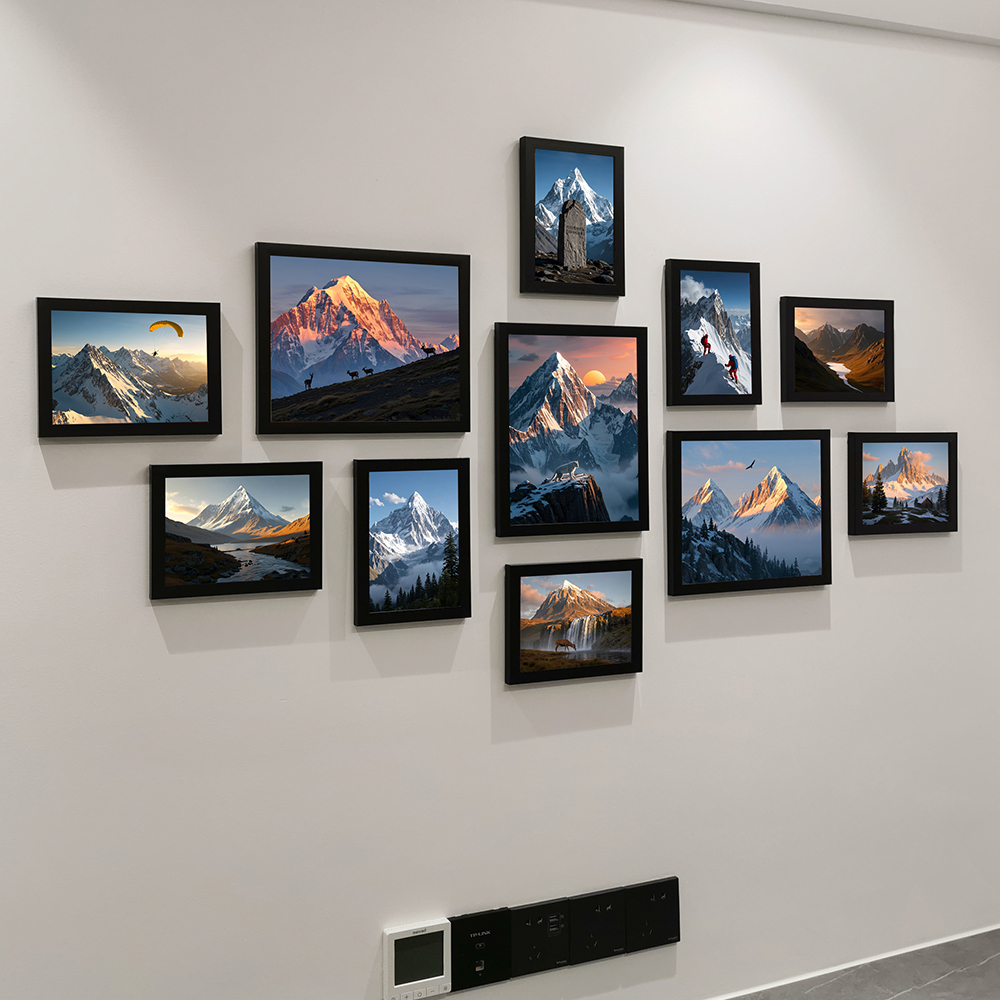 新品创意雪山风景海报照片墙