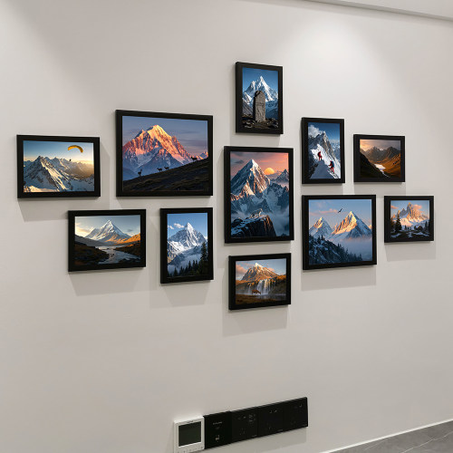 新品创意雪山风景海报照片墙