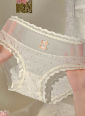 晚照梨花~女生纯欲透气女士三角裤蕾丝内裤女2026新款女款不卡裆