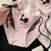 女生高开叉女士三角裤 小甜崽 天使小猫咪系带小心机甜美可爱内裤