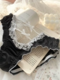 Черное японское милое высококачественное нижнее белье с бантиком, штаны