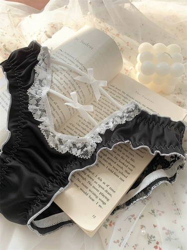 Черное японское милое высококачественное нижнее белье с бантиком, штаны