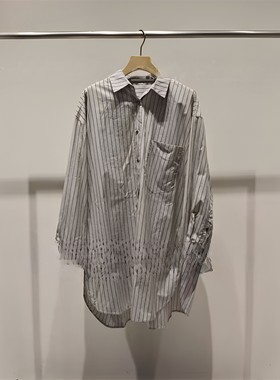 正品2024年秋5O8211240-240长款条纹衬衫-1395