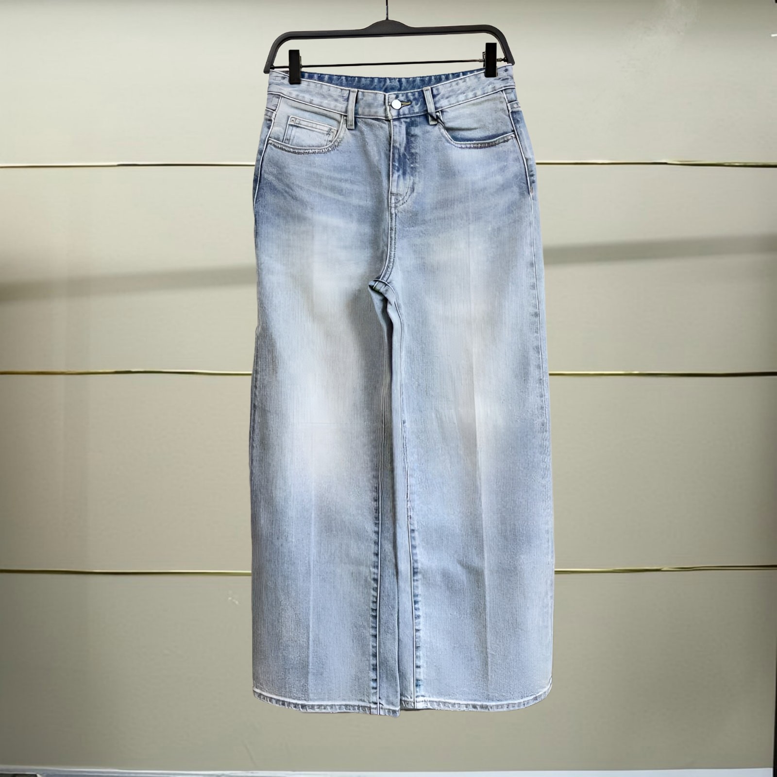 伍正品2025秋款喇叭长裤卷边牛仔裤5P8E12460-250h,女装/女士精品,牛仔裤,淘宝优惠券,粉丝福利购,淘宝优惠卷