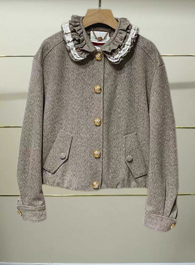 叁正品25秋荷叶领棒球服外套LF25Q41SC132-250