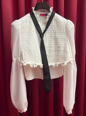 正品24春 绣花撞色领带衬衫LF24C61SB039-240