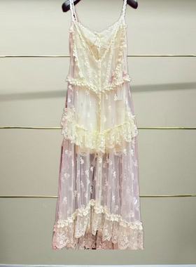 肆正品25夏网纱蕾丝拼接连衣裙LF25X61SO448-250